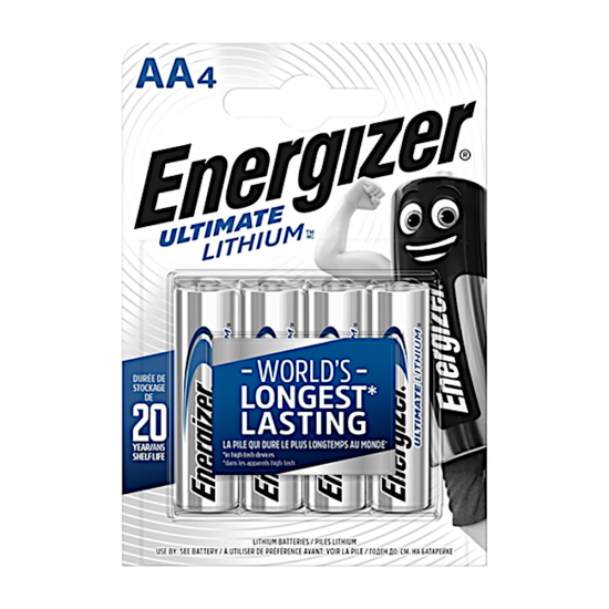 ENERGIZER AA Ultimate Lithium Battery AA - 4 Pack - Click Image to Close