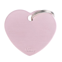 SILCA My Family Heart Shape ID Tag With Split Ring Large Pink