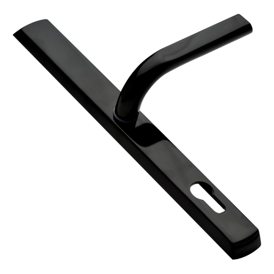 LOXTA 92 Lever/Lever UPVC Furniture - 278mm Backplate Black - Click Image to Close
