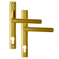 LOXTA Stealth Double Locking Lever Handle (Euro External) - 211mm 92PZ Polished Gold