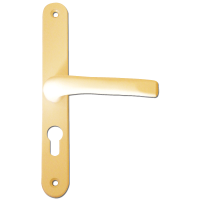ASEC 48 Lever/Lever UPVC Furniture - 230mm Backplate Gold
