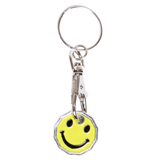 ASEC Trolley Token Key Ring Smiley Face - Click Image to Close