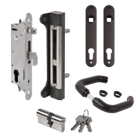 LOCINOX Gatelock Fiftylock Insert Set with Keep For 50mm Box Section Black Fiftylock Kit