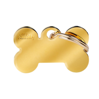 SILCA My Family Bone Shape ID Tag With Split Ring Small Brass