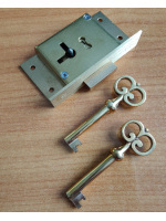 3'' Cut Cupboard Lock 2 Lever 240C RH - Brass Fancy Keys