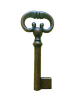 FBK8 Antique Brass Fancy Bow Key Blank