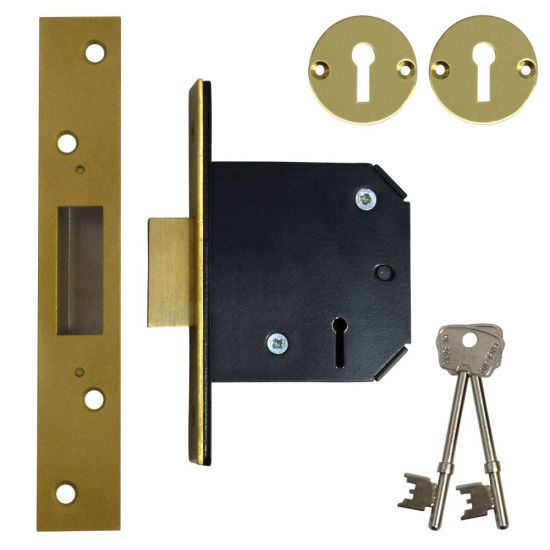 WILLENHALL LOCKS M1 5 Lever Deadlock 75mm PB KD Boxed - Click Image to Close