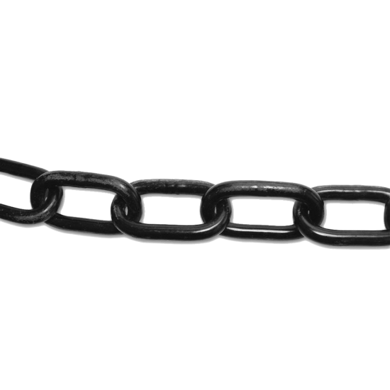 ENGLISH CHAIN Hot Galvanised Welded Steel Chain 6mm Black 10m - Click Image to Close