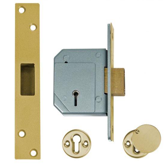 UNION C-Series 3G114 5 Lever Deadlock 67mm PB KD Boxed - Click Image to Close