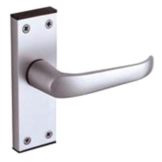 UNION 366 Ambassador Plate Mounted Lever Furniture Formerly Wellington Anodised Silver Short Lever Latch - Click Image to Close