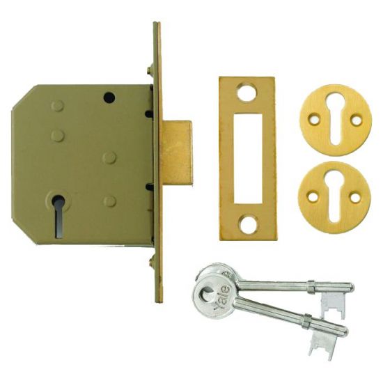 YALE PM322 3 Lever Deadlock 64mm PB KD - Click Image to Close