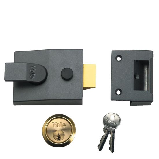 YALE 84 & 88 Non-Deadlocking Nightlatch 60mm DMG with PB Cylinder Visi (88) - Click Image to Close