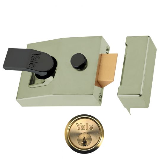 YALE 85 & 89 Deadlocking Nightlatch 60mm BLUX PB Cyl Boxed - Click Image to Close