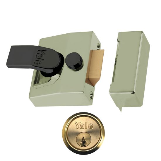 YALE 85 & 89 Deadlocking Nightlatch 40mm BLUX PB Cyl Boxed - Click Image to Close