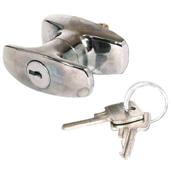 L&F 1601 & 1618 Small `T` Garage Door Handle CP 20mm x 8mm Square Spindle - Click Image to Close