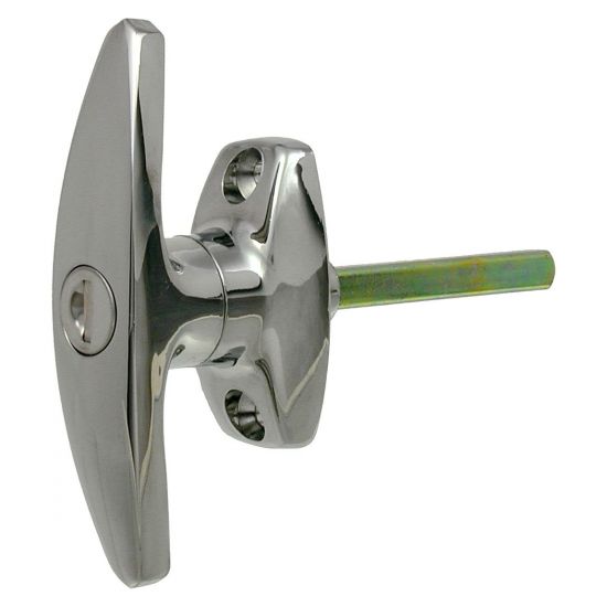 L&F 1638 Large `T` Garage Door Handle CP 8mm x 45mm Spindle - Click Image to Close