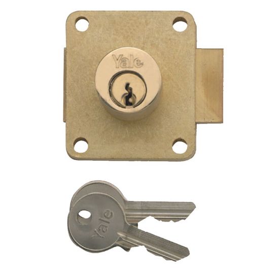 YALE 076 Cylinder Straight Cupboard Lock 22mm PB KD Bagged - Click Image to Close