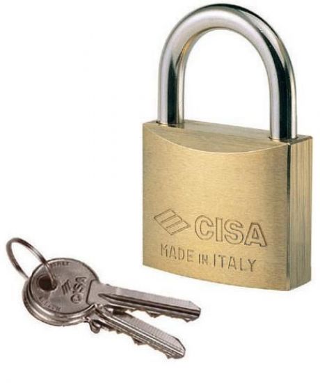 CISA 22010 KA Open Shackle Brass Padlock 30mm KA `GA0200` Boxed - Click Image to Close