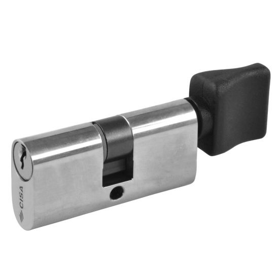 CISA C2000 Small Oval Key & Turn Cylinder 55mm 27.5/T27.5 (22.5/10/T22.5) KD NP - Click Image to Close