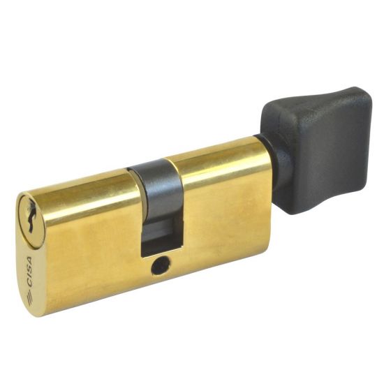 CISA C2000 Small Oval Key & Turn Cylinder 55mm 27.5/T27.5 (22.5/10/T22.5) KD PB - Click Image to Close