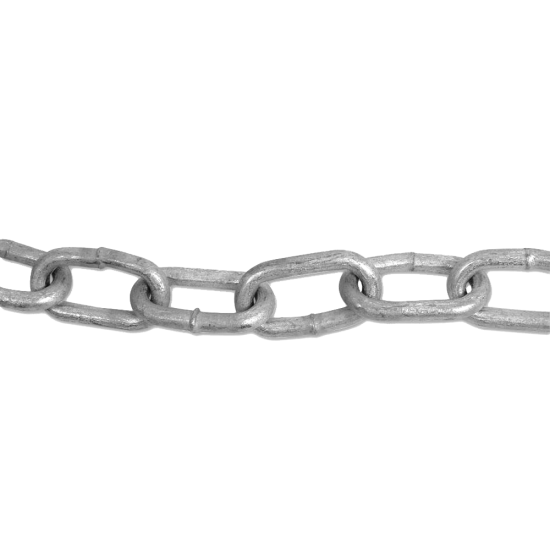 ENGLISH CHAIN Hot Galvanised Welded Steel Chain 5mm GALV 10m - Click Image to Close