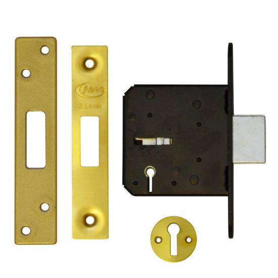 ASEC 3 Lever Deadlock 76mm PB KD Bagged - Click Image to Close