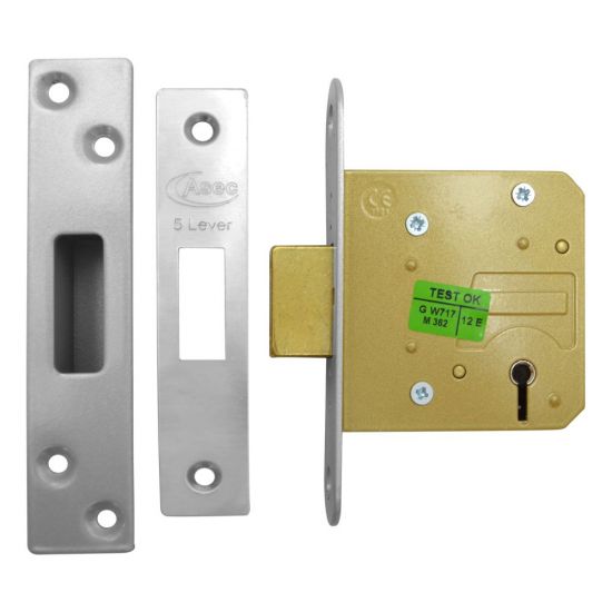 ASEC 5 Lever Deadlock 64mm SS KD (Boxed) - Click Image to Close