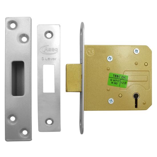 ASEC 5 Lever Deadlock 76mm SS KD (Boxed) - Click Image to Close