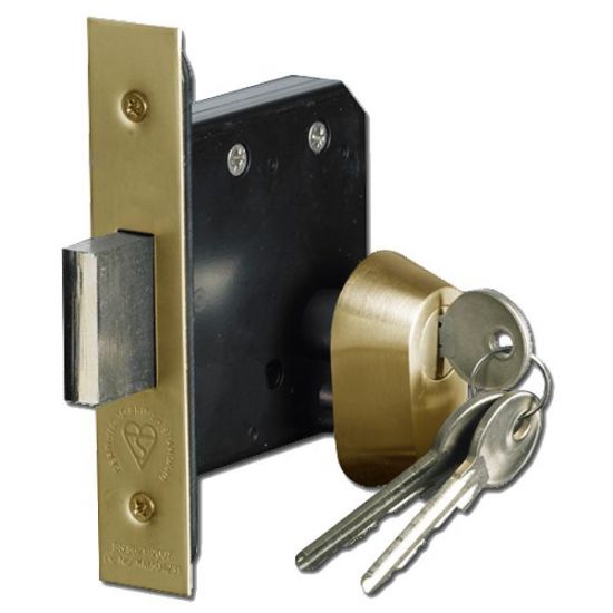 ASEC BS3621 Double Euro Mortice Deadlock 64mm PB KD Boxed - Click Image to Close