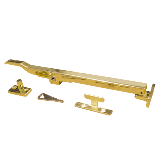 ASEC Locking Window Casement Stay Brass - Click Image to Close
