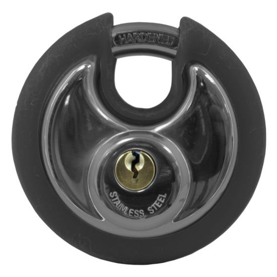 Asec Coloured Discus Padlock Black Bumper - Click Image to Close