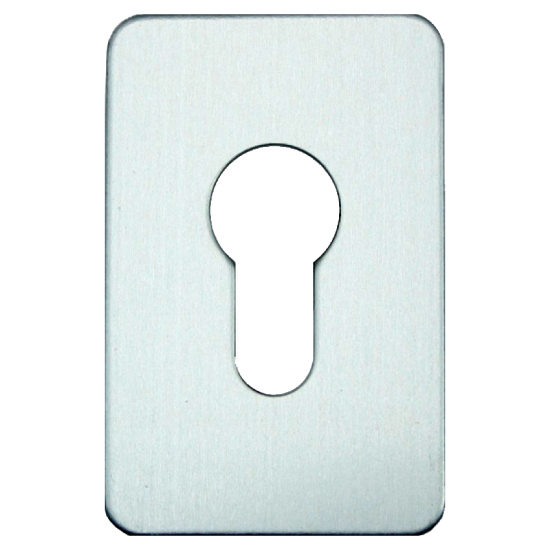 ASEC Self Adhesive 45mm x 70mm Euro Escutcheon Stainless Steel - Click Image to Close
