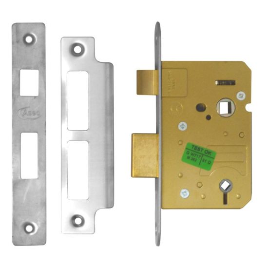ASEC Mortice Bathroom Lock 64mm SS Bagged - Click Image to Close