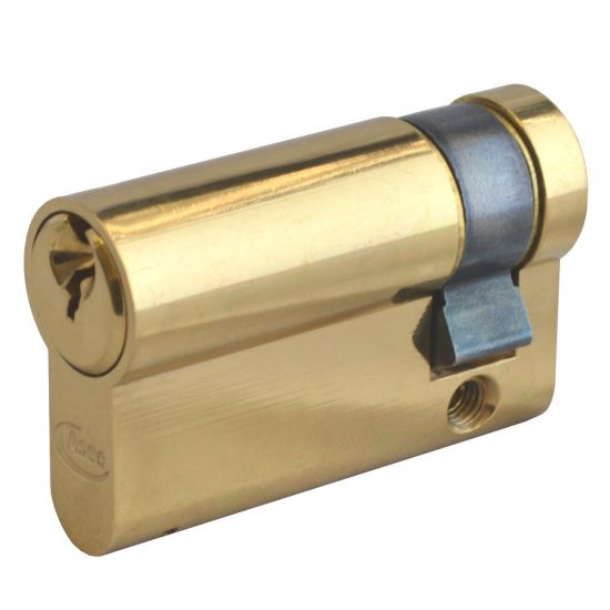 ASEC 6-Pin Euro Half Cylinder 50mm (40/10) KD PB Visi - Click Image to Close