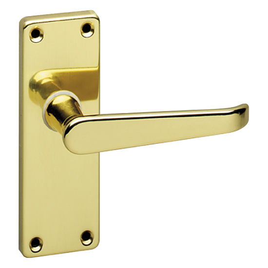 ASEC URBAN Classic Victorian Short Latch Lever on Plate Door Furniture Polished Brass (Visi) - Click Image to Close