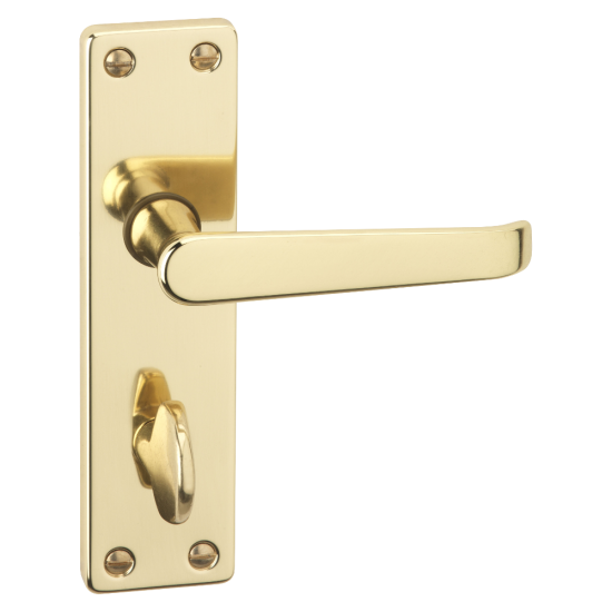 ASEC URBAN Classic Victorian Bathroom Lever on Plate Door Furniture Polished Brass (Visi) - Click Image to Close