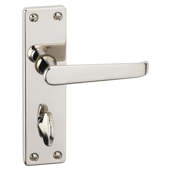 ASEC URBAN Classic Victorian Bathroom Lever on Plate Door Furniture Polished Nickel (Visi) - Click Image to Close