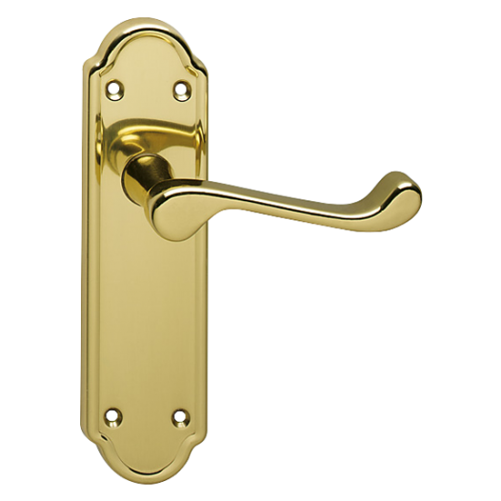 ASEC URBAN San Francisco Lever on Plate Latch Door Furniture Polished Brass (Visi) - Click Image to Close