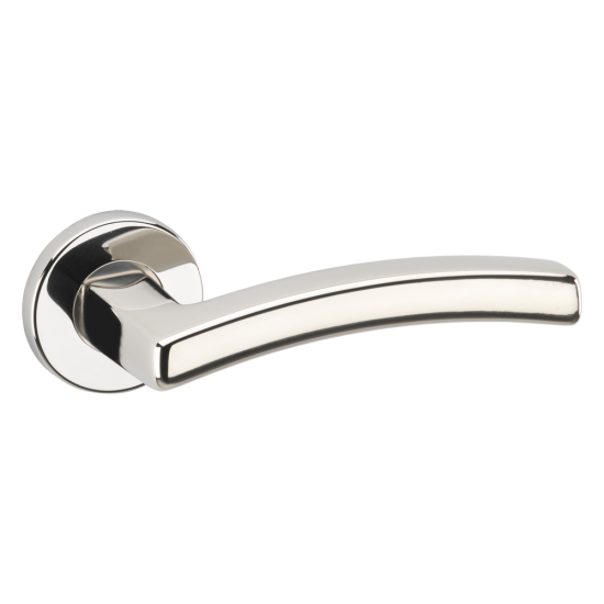 ASEC URBAN Chicago Lever on Round Rose Door Furniture Polished Nickel (Visi) - Click Image to Close