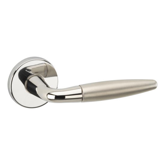 ASEC URBAN Los Angeles Lever on Round Rose Door Furniture Polished Nickel (Visi) - Click Image to Close