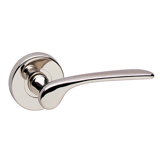 ASEC URBAN New York Round Lever on Rose Door Furniture Polished Nickel (Visi) - Click Image to Close