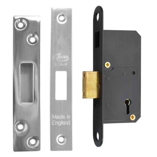 ASEC 50mm 5 Lever Deadlock 50mm SS KD Boxed - Click Image to Close
