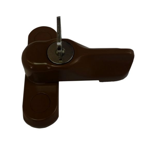 ASEC Locking Sash Stopper for Timber & GRP Doors / Windows Brown - Click Image to Close