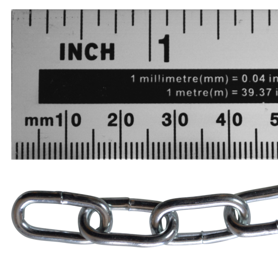 ASEC Steel Welded Chain Silver 2.5m Length 2.5mm x 14mm - 2.5m - Click Image to Close