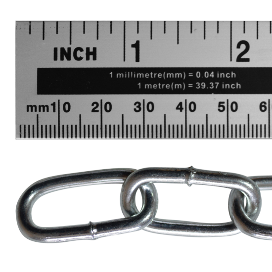 ASEC Steel Welded Chain Silver 2.5m Length 4mm x 26mm - 2.5m - Click Image to Close