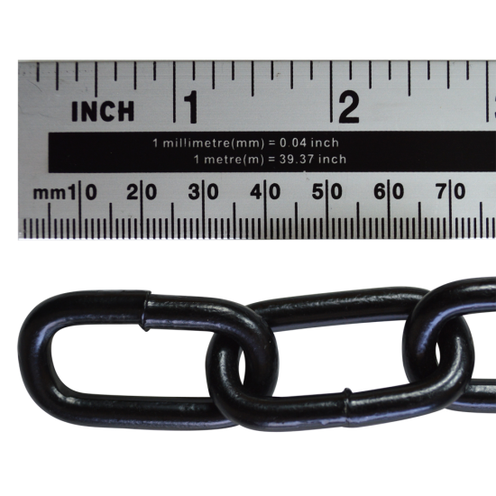 ASEC Steel Welded Chain Black 2.5m Length 6mm x 33mm - 2.5m - Click Image to Close