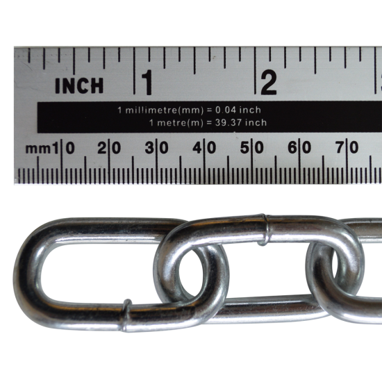 ASEC Steel Welded Chain Silver 2.5m Length 6mm x 33mm - 2.5m - Click Image to Close