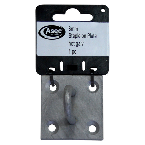 ASEC Steel Staple on Plate Zinc Plated 6mm - Click Image to Close