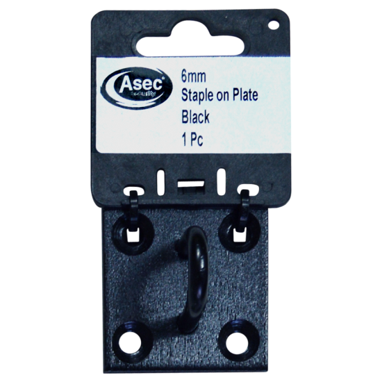 ASEC Steel Staple on Plate Black 6mm - Click Image to Close