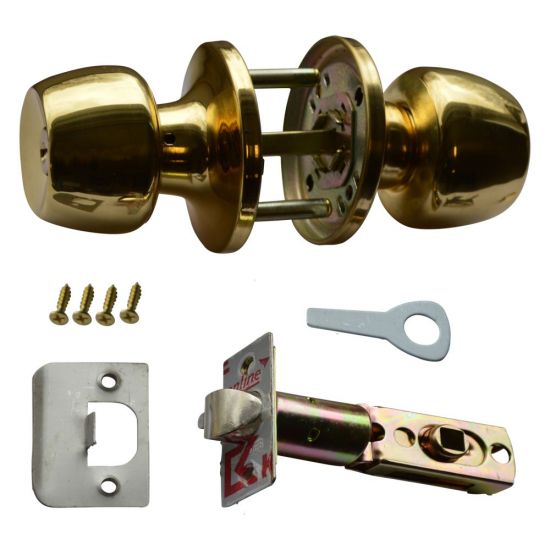 ASEC Privacy Knobset Polished Brass - Click Image to Close